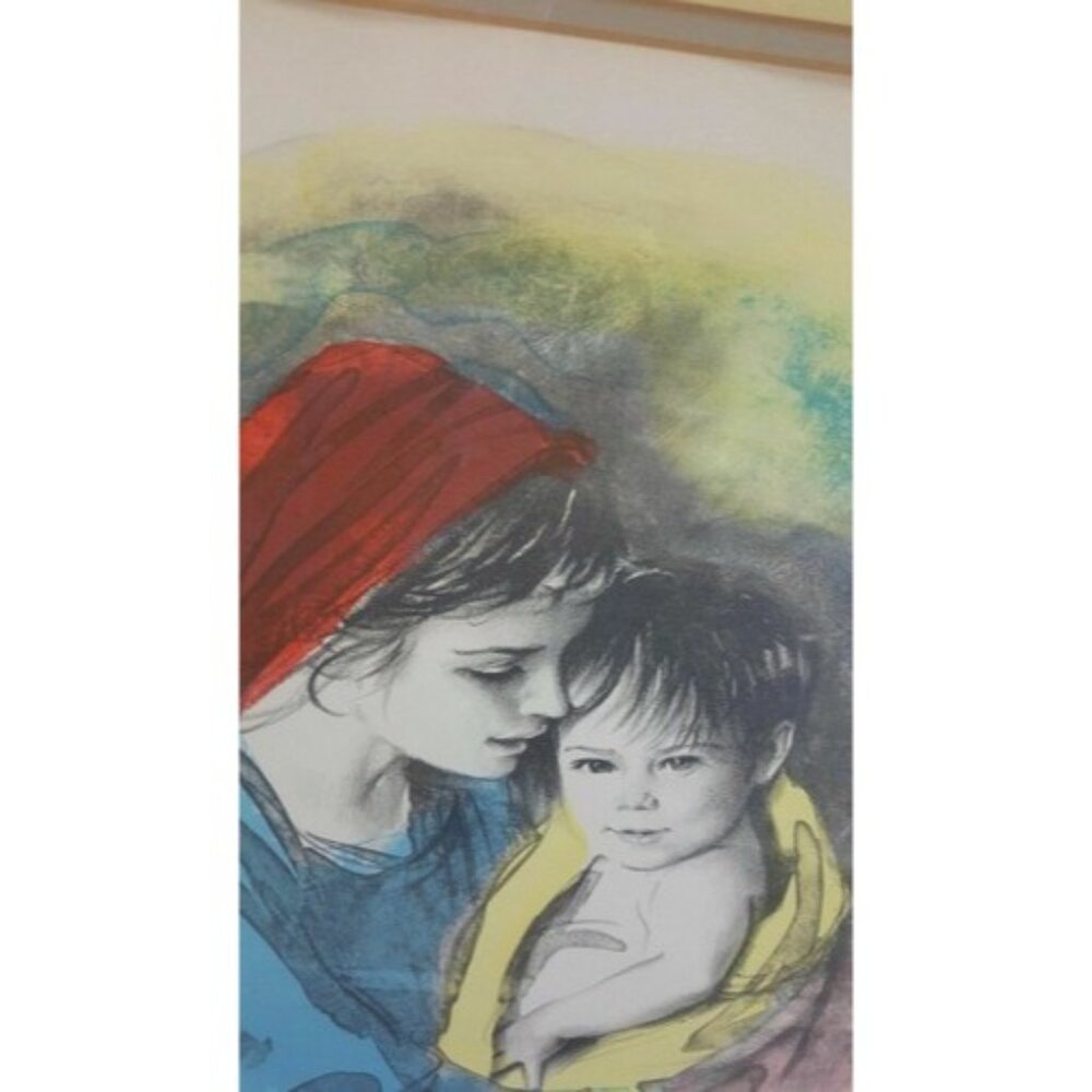 Mother And Child By M. Maurice Signed Lithograph Print #67/250 In Ornate Silver - Picture 8 of 9